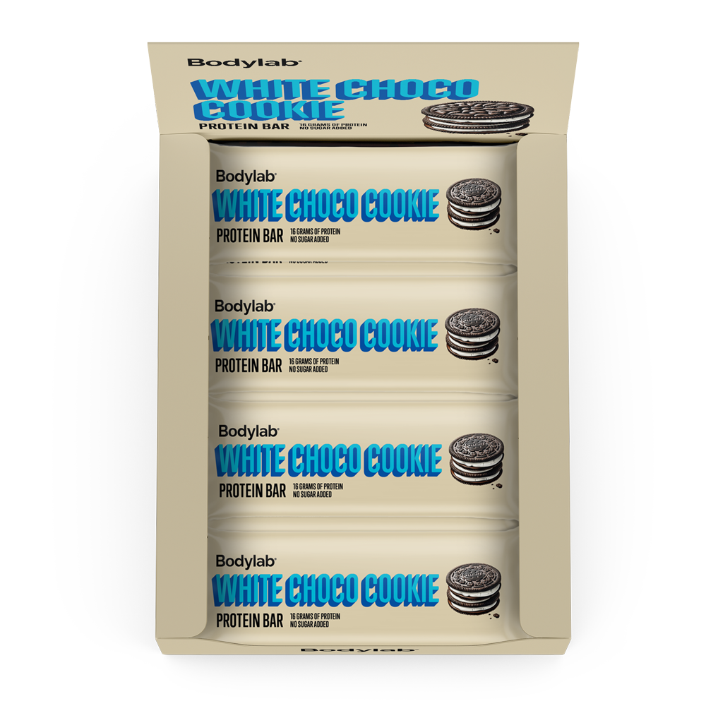 Køb Protein Bar (12 x 55 g) - White Choco Cookie - Pris 229.00 kr.